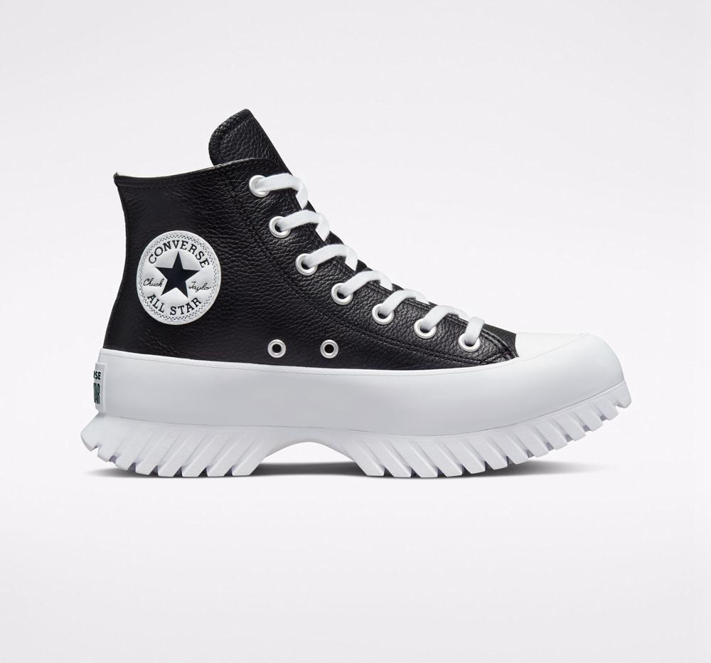 Botas Tenis Converse Chuck Taylor All Star Lugged 2.0 Leather Unisex Mujer Negras Blancas Colombia | YIDCW-8056