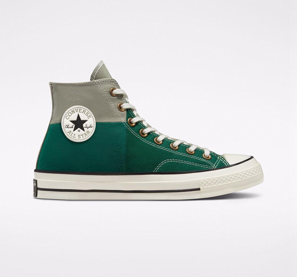 High Tops Tenis Converse Chuck 70 Colorblocked Unisex Hombre Verde Verde Menta Colombia | GIAMP-4621