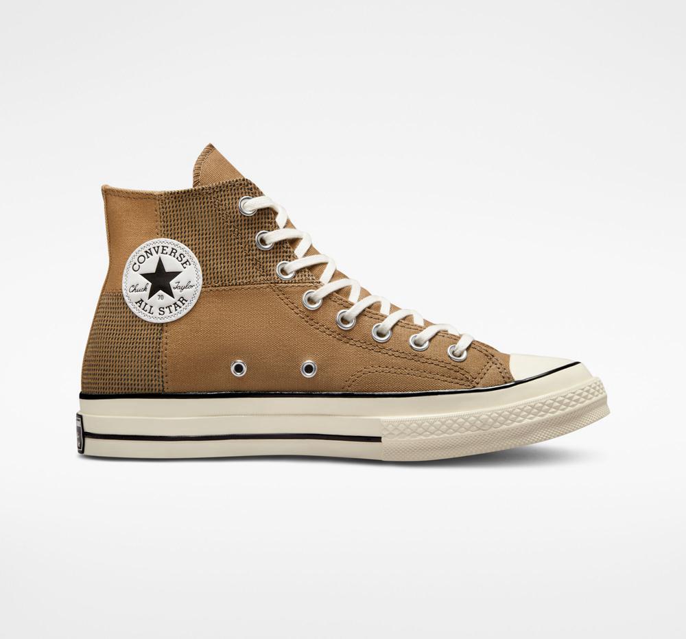 High Tops Tenis Converse Chuck 70 Patchwork Unisex Mujer Marrones Negras Colombia | KJDST-1037