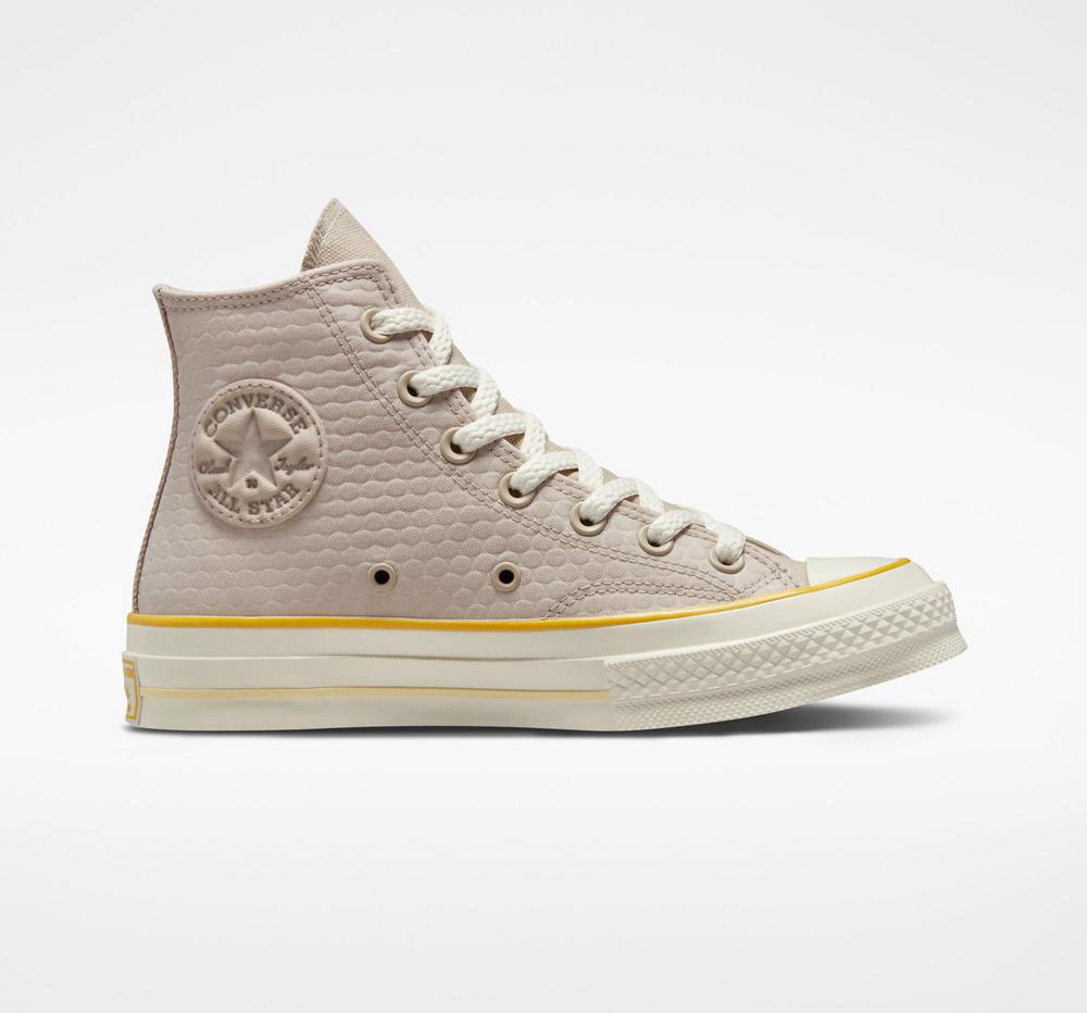 High Tops Tenis Converse Chuck 70 Textured Mujer Gris Colombia | BMACU-0625