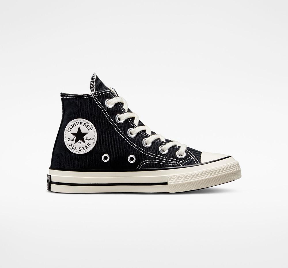 High Tops Tenis Converse Chuck 70 Vintage Canvas Little Kids Niña Negras Negras Colombia | KSDPG-2406