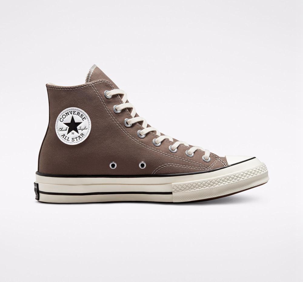 High Tops Tenis Converse Chuck 70 Vintage Canvas Unisex Hombre Marrones Negras Colombia | NFHKD-8391