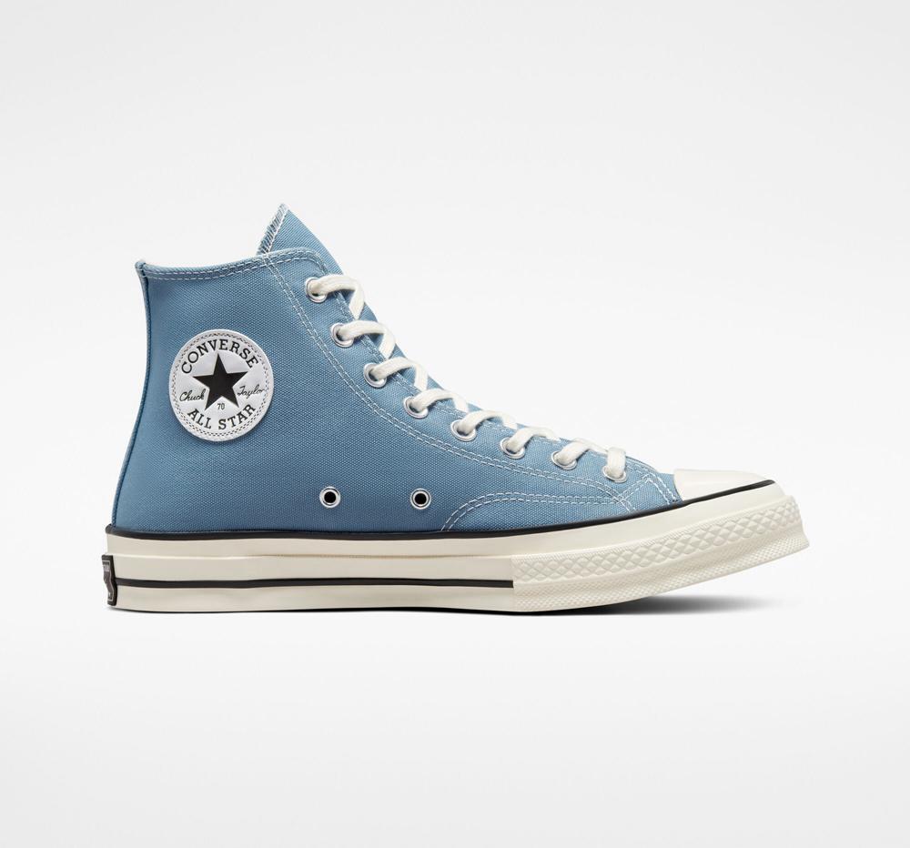 High Tops Tenis Converse Chuck 70 Vintage Canvas Unisex Hombre Indigo Negras Colombia | TNVJI-7245