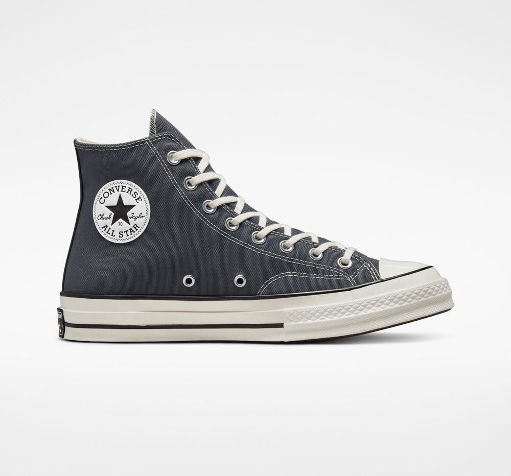High Tops Tenis Converse Chuck 70 Vintage Canvas Unisex Hombre Gris Negras Colombia | TOWUC-4073
