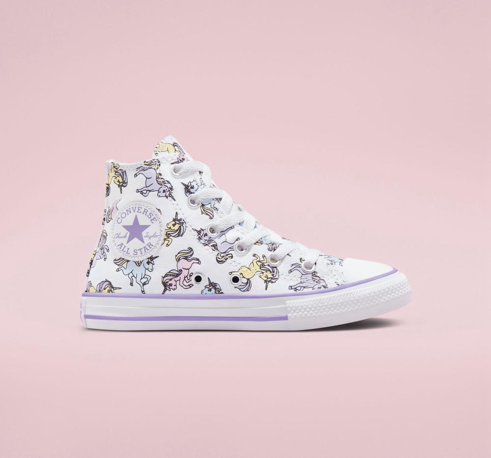 High Tops Tenis Converse Chuck Taylor All Star Unicorns Little Kids Niña Blancas Colombia | AGZHO-7254