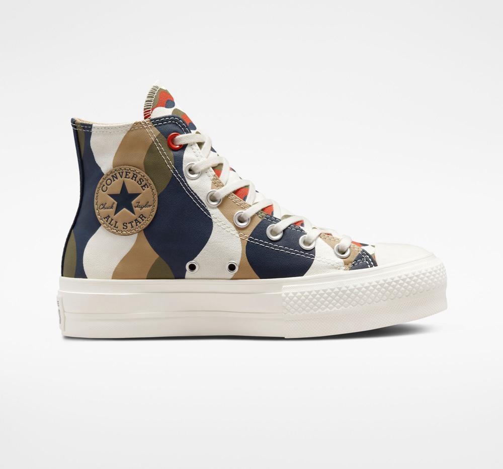 High Tops Tenis Converse Chuck Taylor All Star Lift Plataforma Twisted Classics Mujer Multicolor Obsidian Kaki Colombia | BFRXY-0185