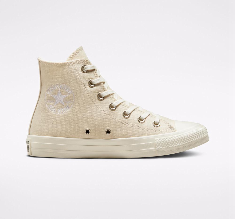 High Tops Tenis Converse Chuck Taylor All Star Embroidered Floral Mujer Blancas Colombia | ECUVG-6308