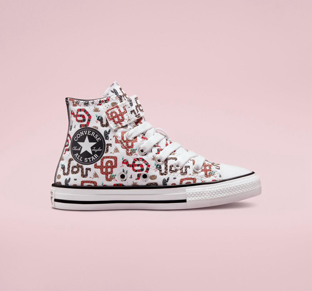 High Tops Tenis Converse Chuck Taylor All Star Easy On Snake Little Kids Niña Blancas Gris Rojas Colombia | GQXJO-4195