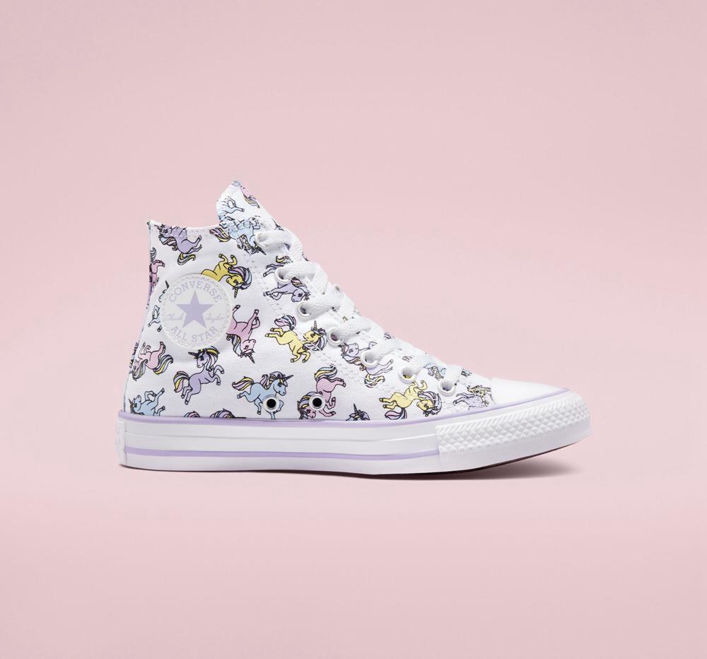 High Tops Tenis Converse Chuck Taylor All Star Unicorns Big Kids Niña Blancas Colombia | GXIFD-8269