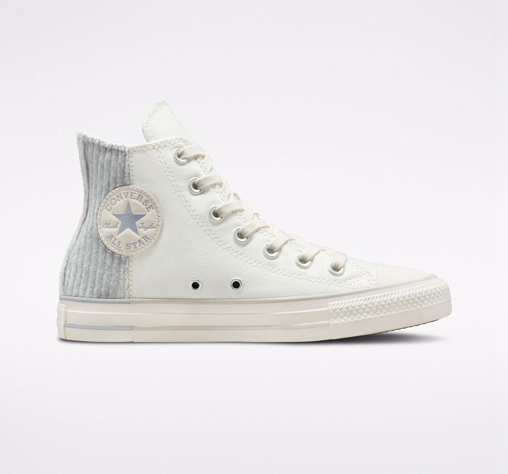 High Tops Tenis Converse Chuck Taylor All Star Velour Unisex Hombre Blancas Colombia | MXRYK-5031