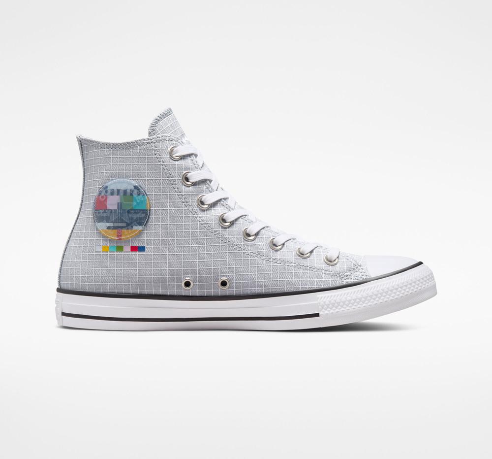 High Tops Tenis Converse Chuck Taylor All Star Color Grid Unisex Mujer Gris Colombia | QZYFS-6410