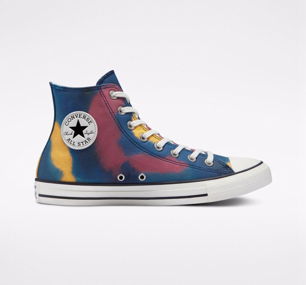 High Tops Tenis Converse Chuck Taylor All Star Tie Dye Unisex Mujer Azules Colombia | SCFWY-8290
