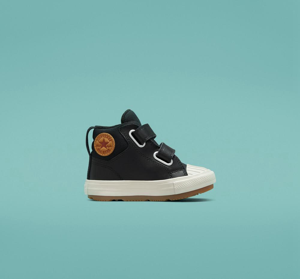 High Tops Tenis Converse Chuck Taylor All Star Berkshire Boot Easy On Leather Toddler Niña Negras Negras Colombia | SCLNI-0318