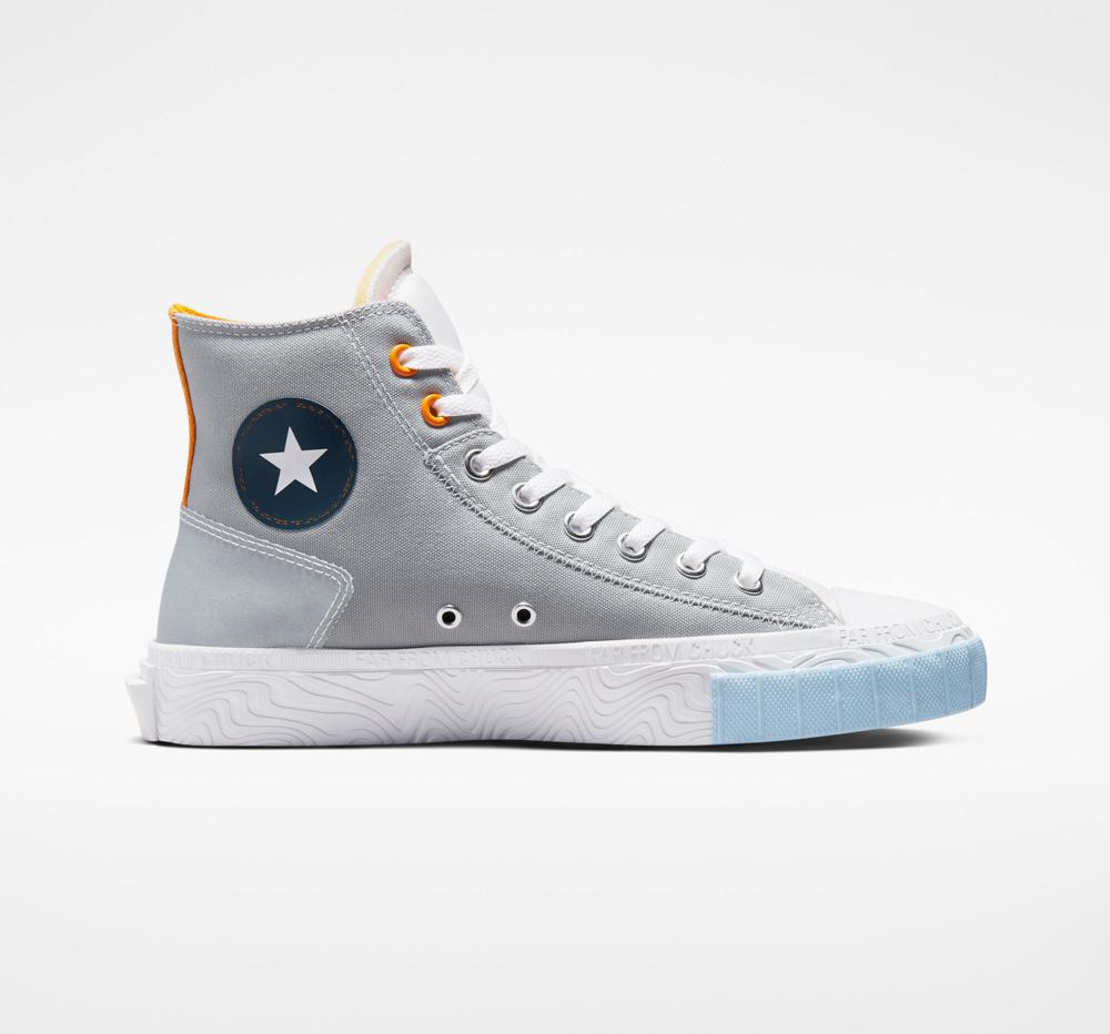 High Tops Tenis Converse Chuck Taylor Alt Star Reflective Shine Unisex Hombre Gris Blancas Colombia | UFIZP-6458