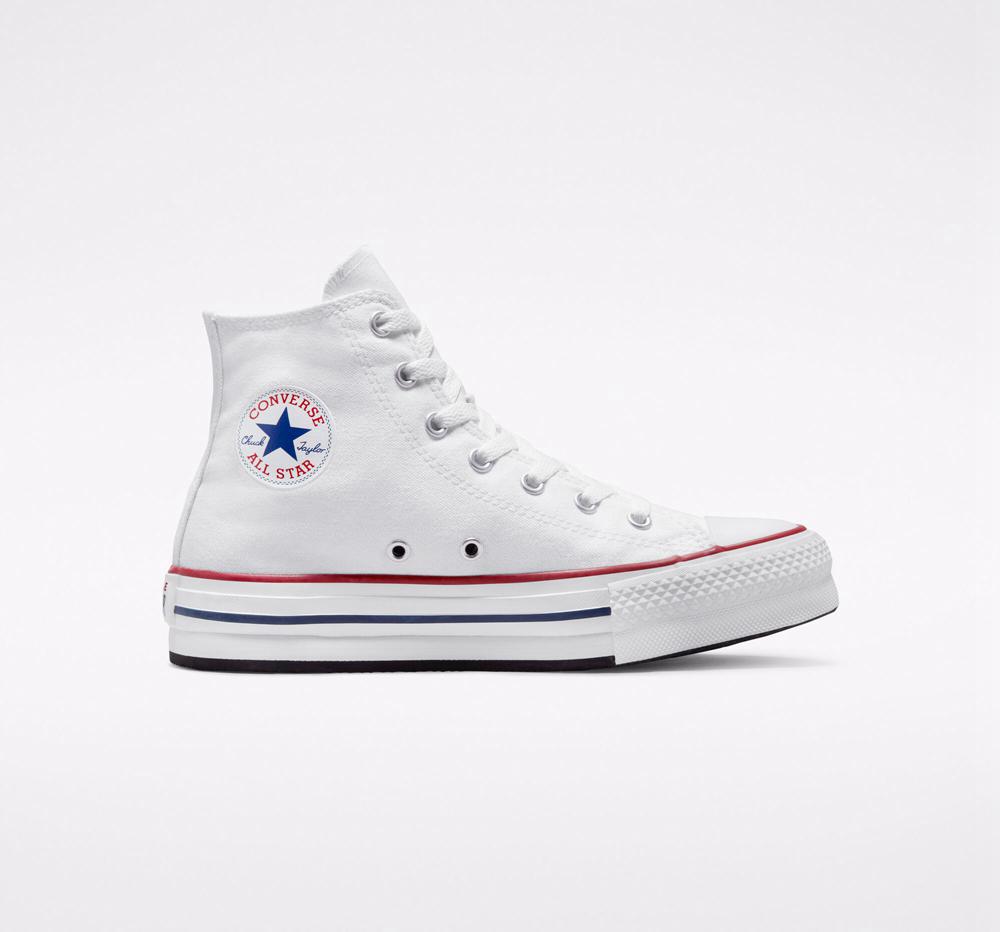 High Tops Tenis Converse Chuck Taylor All Star Lift Plataforma Big Kids Niña Blancas Azul Marino Colombia | WCEHP-8741