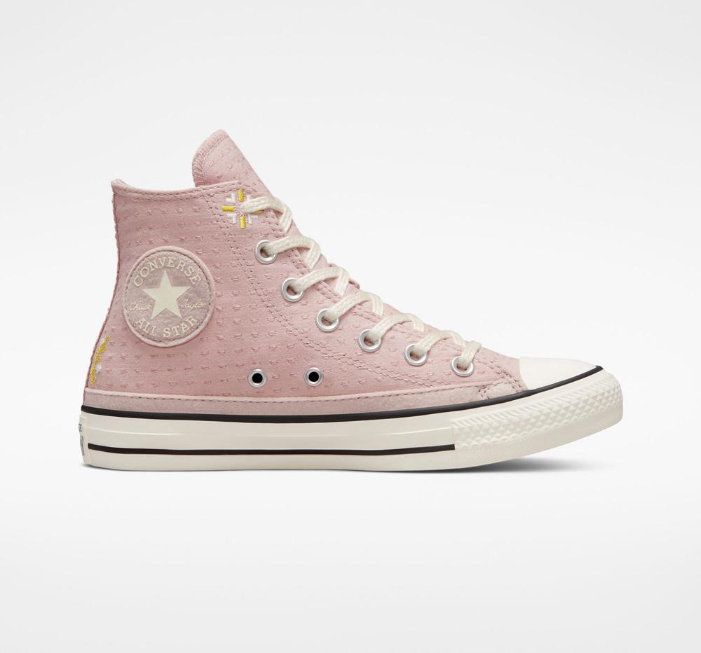 High Tops Tenis Converse Chuck Taylor All Star Autumn Embroidery Mujer Rosas Limón Colombia | YRDKC-7105