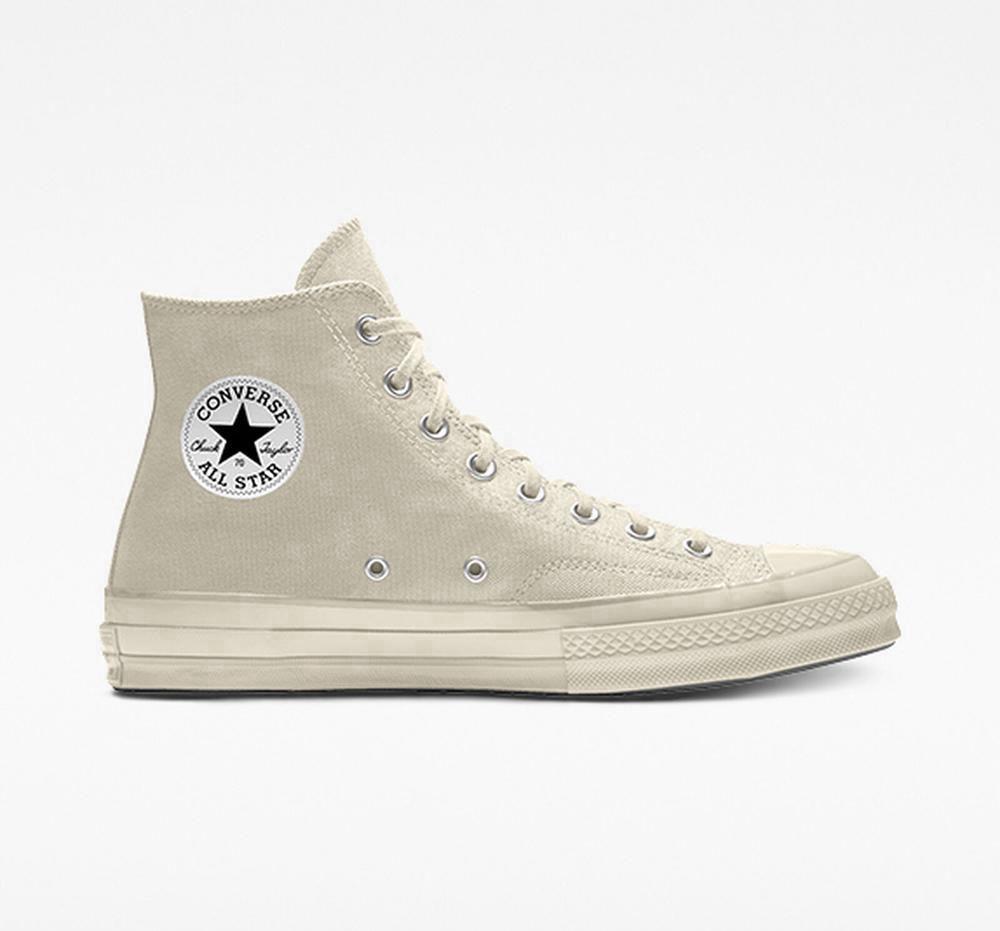 High Tops Tenis Converse Custom Chuck 70 Vintage Canvas By You Unisex Mujer Gris Colombia | LXRGT-4283