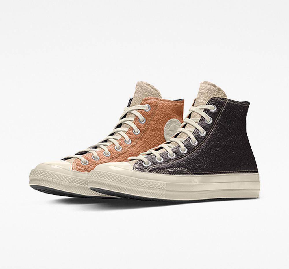 High Tops Tenis Converse Custom Chuck 70 Sherpa By You Unisex Mujer Negras Coral Colombia | SDOKN-6078