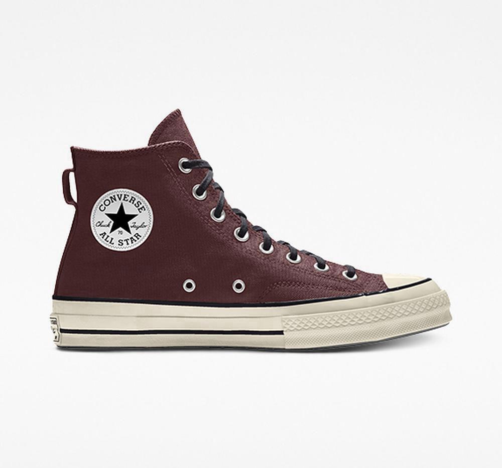 High Tops Tenis Converse Custom Chuck 70 Vintage Canvas By You Unisex Mujer Marrones Colombia | XKBCM-5178