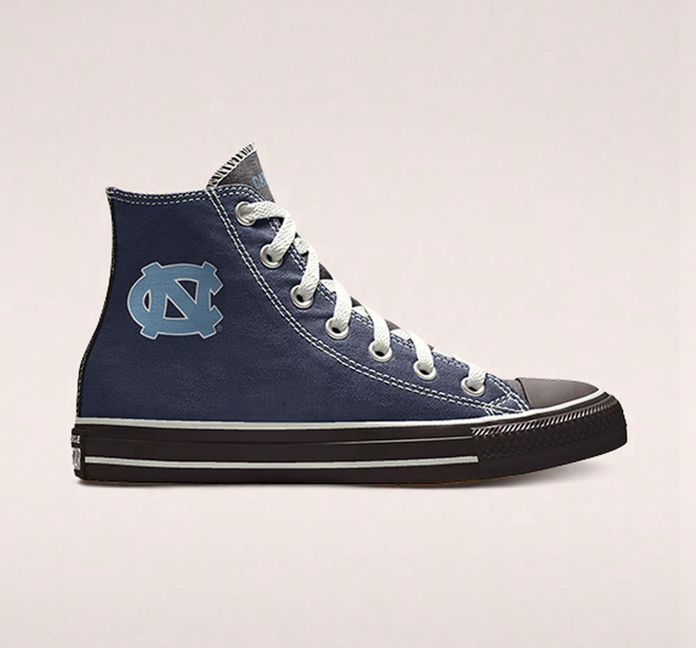 High Tops Tenis Converse Custom Chuck Taylor All Star University Of North Carolina Tar Heels By You Unisex Hombre Azul Marino Colombia | BXSOZ-1304