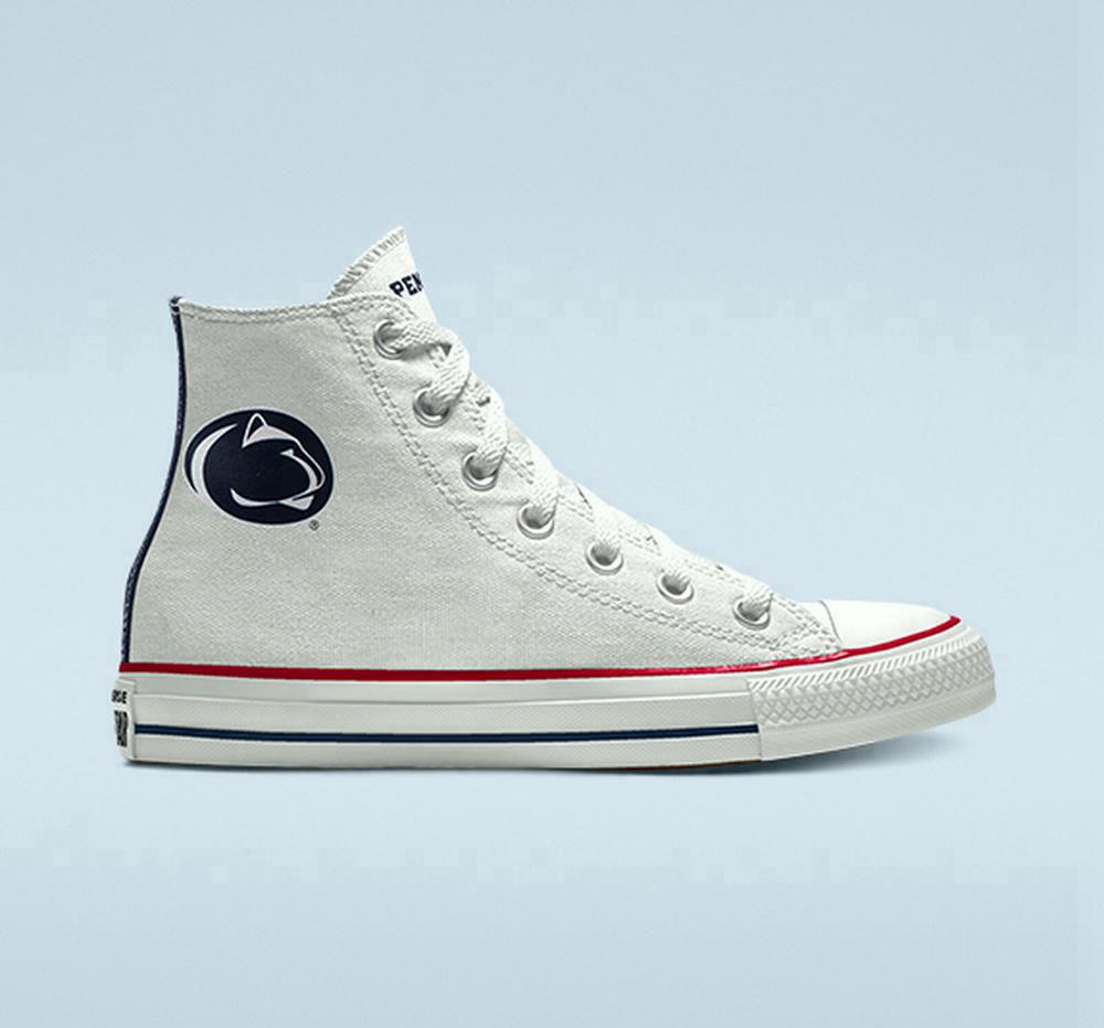 High Tops Tenis Converse Custom Chuck Taylor All Star Penn State Nittany Lions By You Unisex Hombre Blancas Colombia | CHJEL-2609