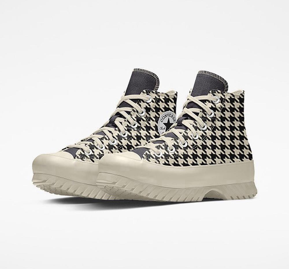 High Tops Tenis Converse Custom Chuck Taylor All Star Lugged Plataforma By You Unisex Mujer Negras Beige Colombia | ILKQX-4916