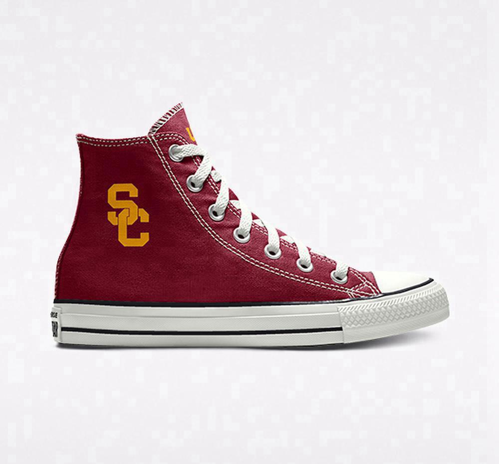 High Tops Tenis Converse Custom Chuck Taylor All Star University Of Southern California Trojans By You Unisex Hombre Burdeos Colombia | LAHQX-1250