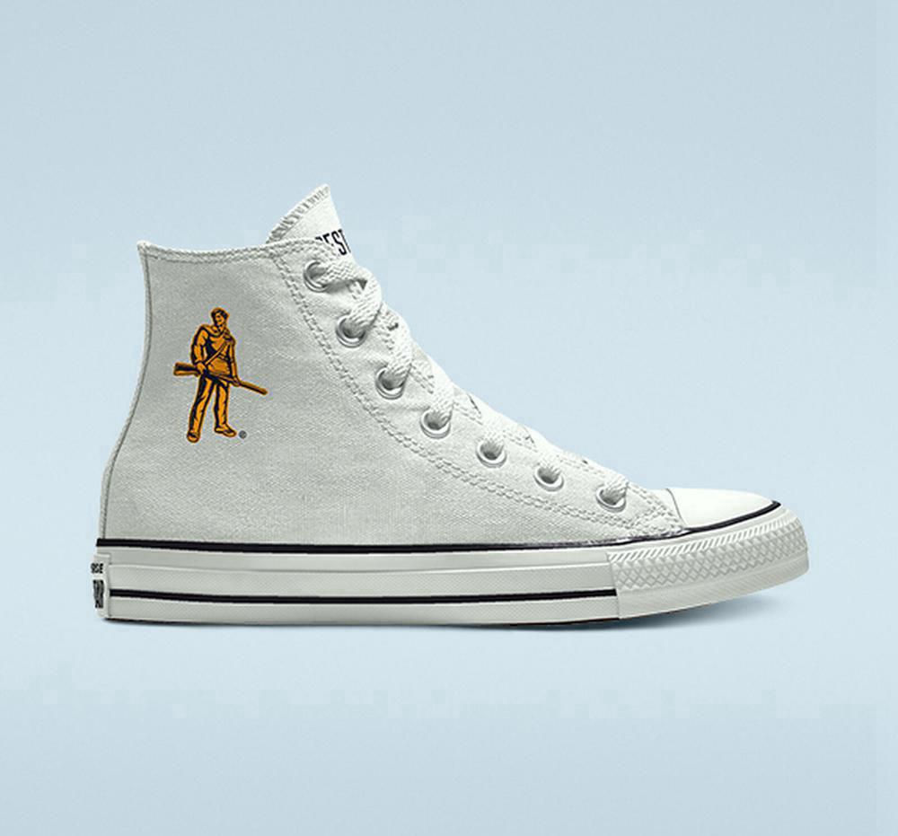 High Tops Tenis Converse Custom Chuck Taylor All Star West Virginia University Mountaineers By You Unisex Hombre Blancas Colombia | MXAHI-1603