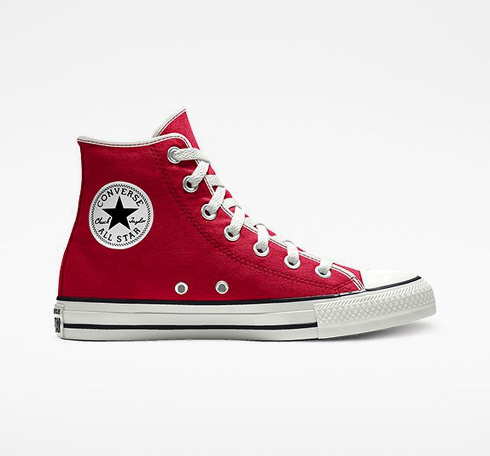 High Tops Tenis Converse Custom Chuck Taylor All Star By You Unisex Mujer Rojas Colombia | NIPGF-4815