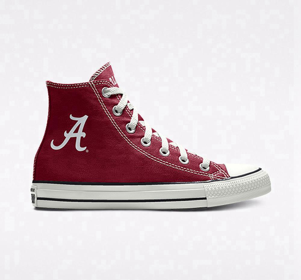 High Tops Tenis Converse Custom Chuck Taylor All Star University Of Alabama Crimson Tide By You Unisex Hombre Burdeos Colombia | NKTPM-8467