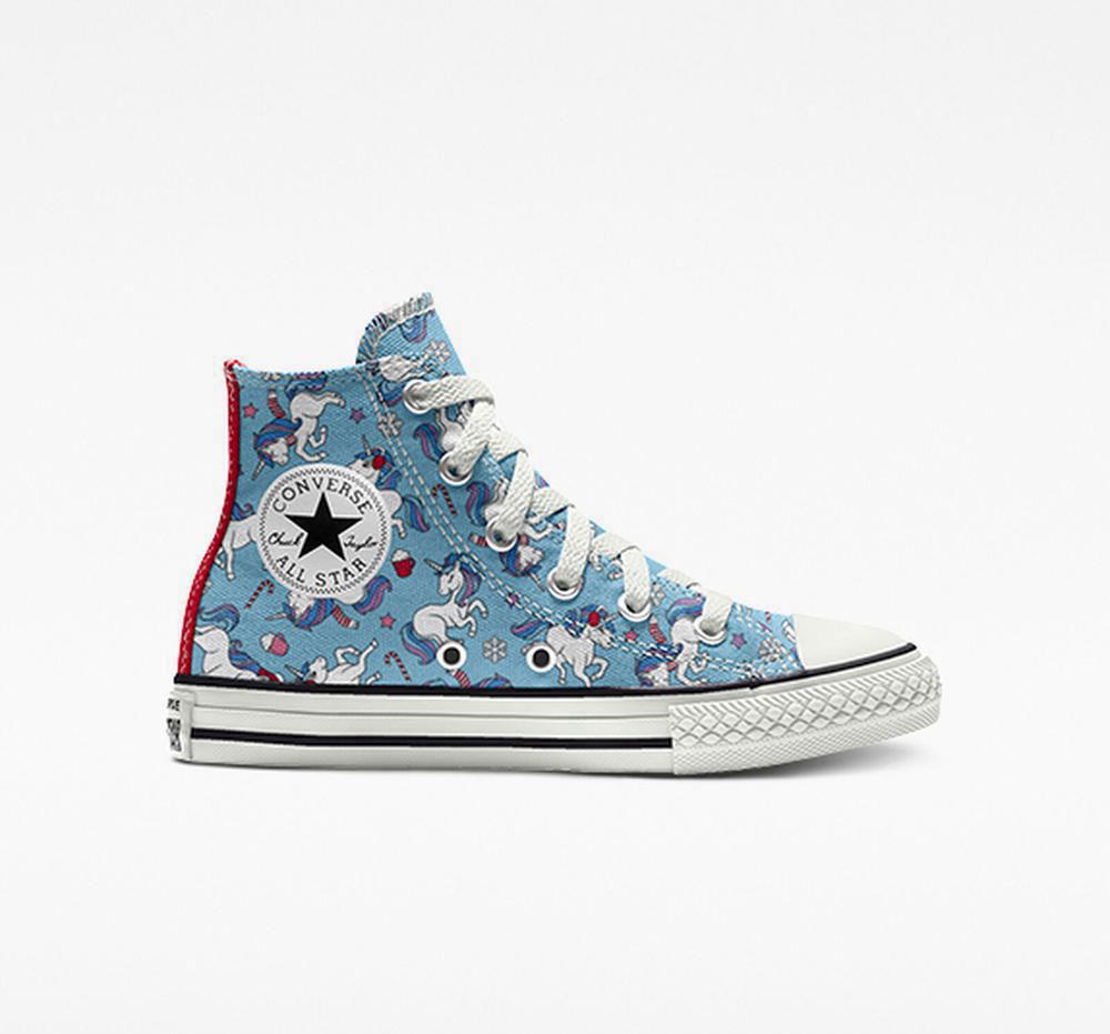 High Tops Tenis Converse Custom Chuck Taylor All Star By You Little Kids Niño Azules Colombia | OEUHG-4807