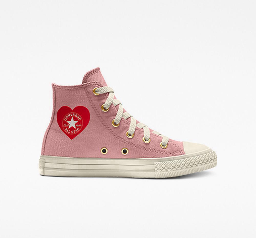 High Tops Tenis Converse Custom Chuck Taylor All Star By You Little Kids Niña Coral Colombia | XVDFE-1947
