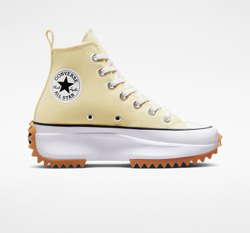 High Tops Tenis Converse Run Star Hike Plataforma Seasonal Color Unisex Hombre Amarillo Limón Negras Blancas Colombia | AKGLI-8795