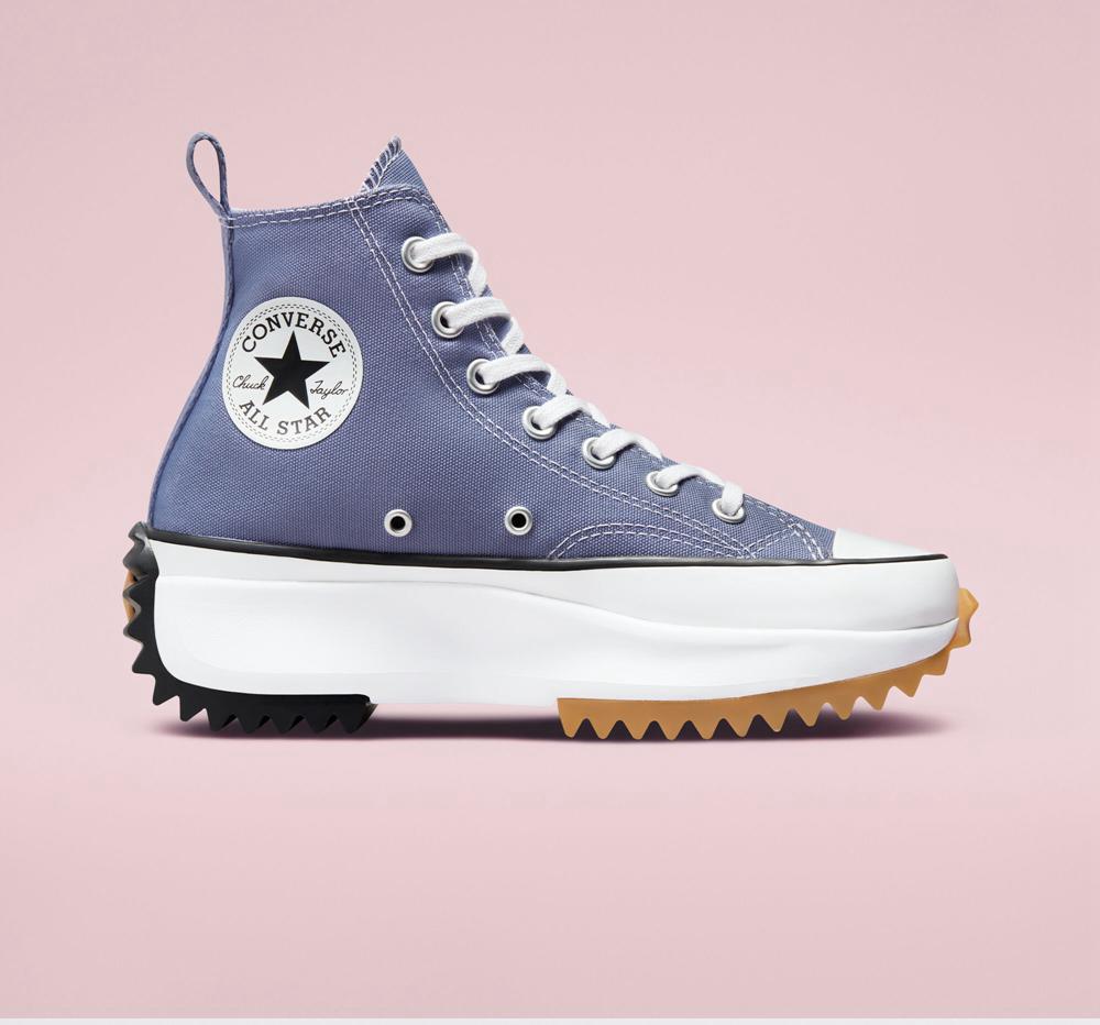 High Tops Tenis Converse Run Star Hike Plataforma Seasonal Color Unisex Hombre Moradas Negras Blancas Colombia | XARZU-8913