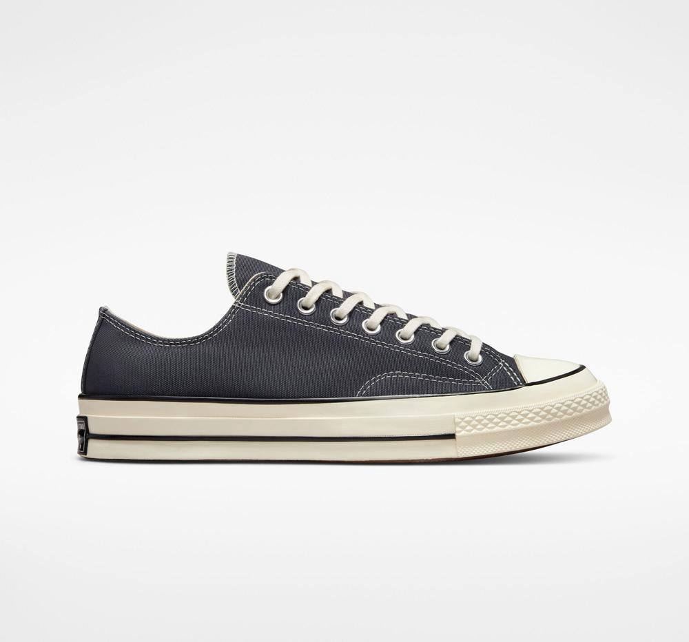 Low Tops Tenis Converse Chuck 70 Vintage Canvas Unisex Hombre Gris Negras Colombia | IHZEG-2791