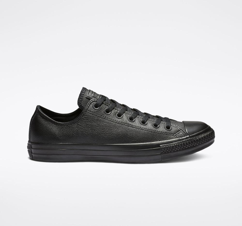 Low Tops Tenis Converse Chuck Taylor All Star Leather Unisex Mujer Negras Colombia | BYWAK-2739