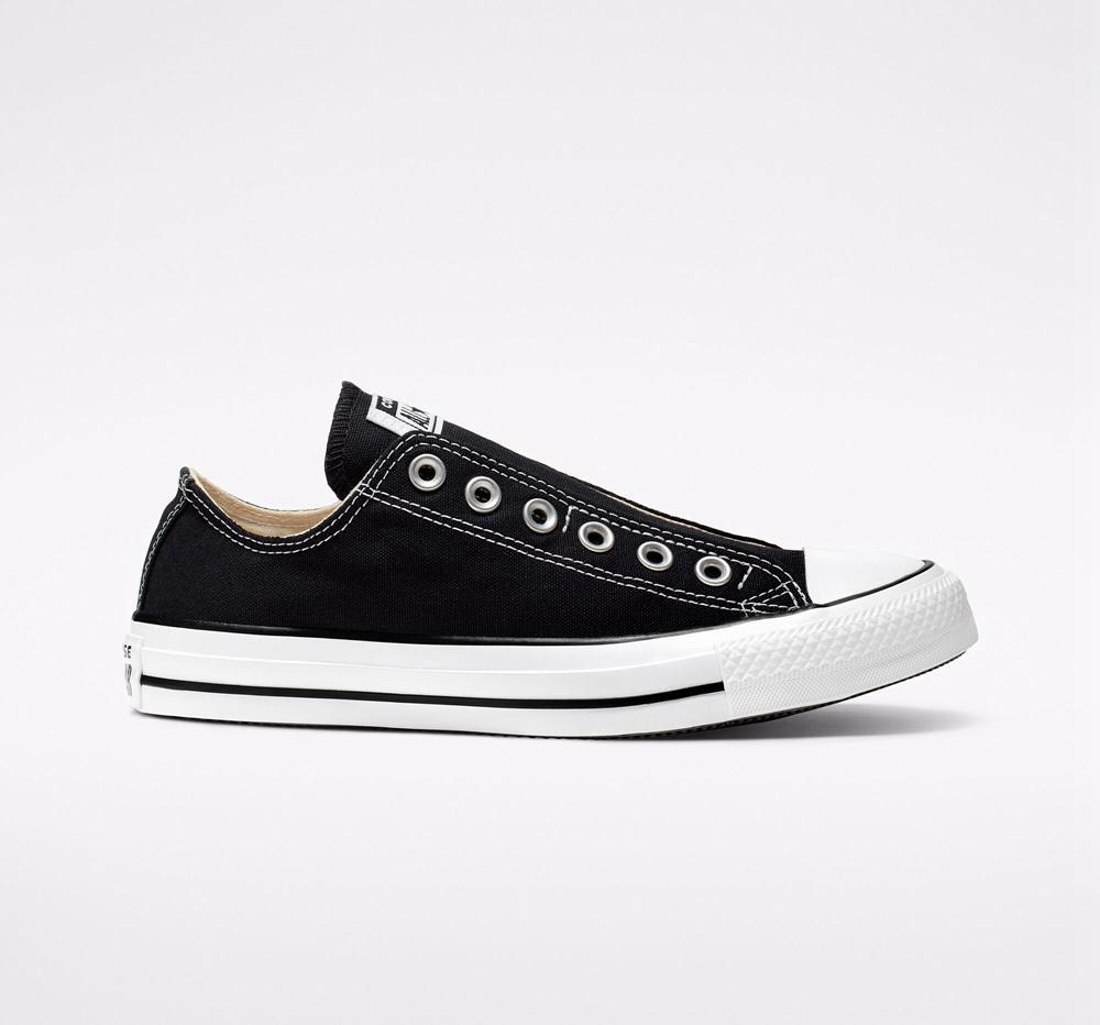 Low Tops Tenis Converse Chuck Taylor All Star Slip Unisex Hombre Negras Blancas Negras Colombia | PRYNI-0972
