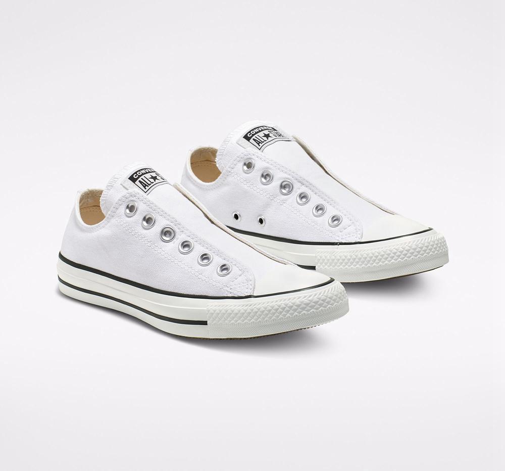 Low Tops Tenis Converse Chuck Taylor All Star Slip Unisex Hombre Blancas Negras Blancas Colombia | SHIYK-0458
