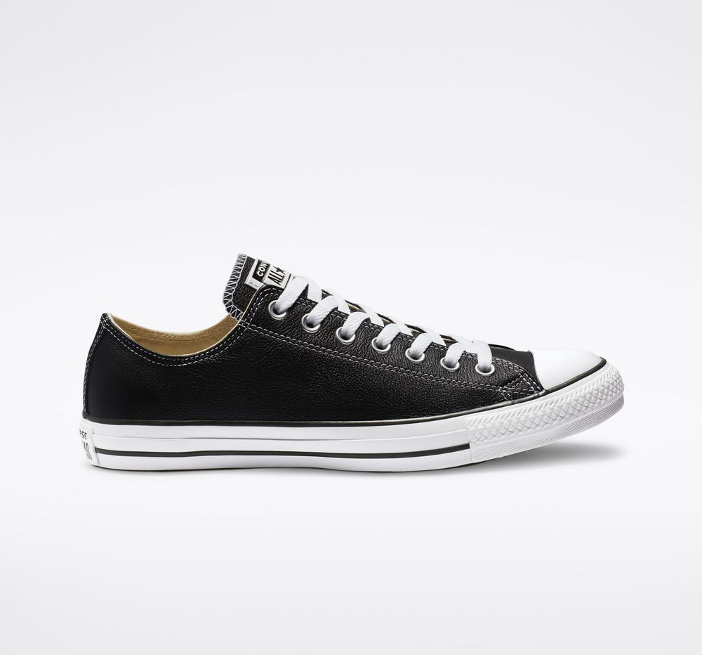 Low Tops Tenis Converse Chuck Taylor All Star Leather Unisex Hombre Negras Colombia | WJFUK-9264