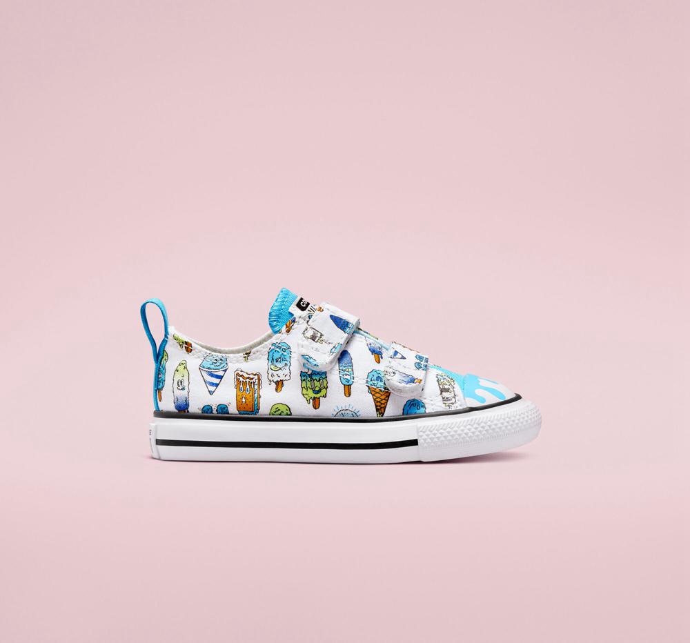 Low Tops Tenis Converse Chuck Taylor All Star Easy On Frozen Treats Toddler Niña Blancas Azules Colombia | XJOEH-8564