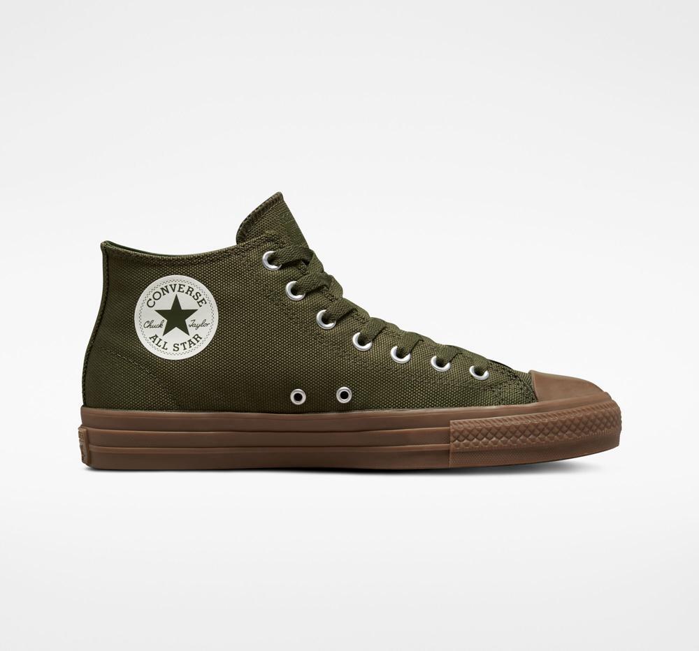 Low Tops Tenis Converse Chuck Taylor All Star Pro Cordura Canvas Skate Hombre Verde Kaki Verde Menta Colombia | ZDYQG-7849