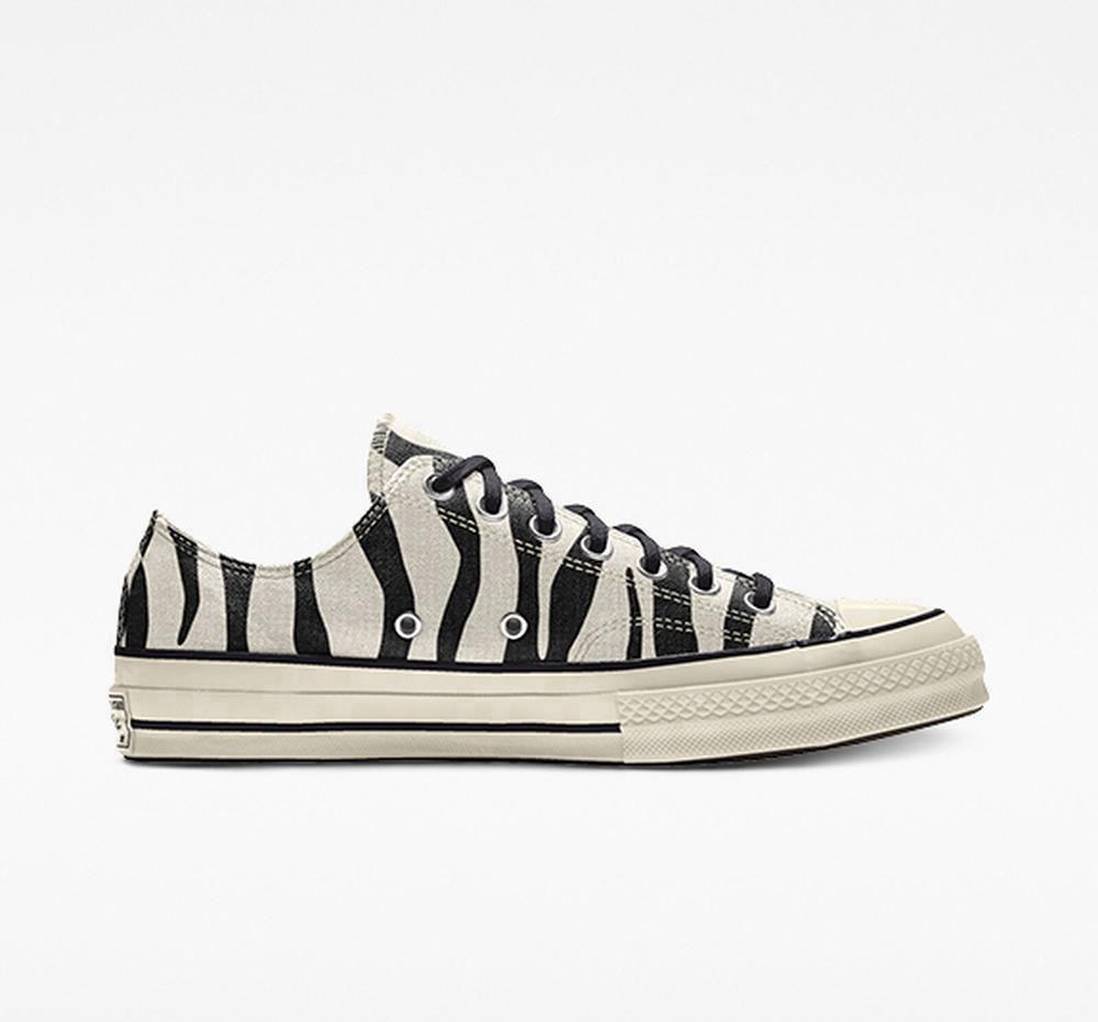 Low Tops Tenis Converse Custom Chuck 70 Vintage Canvas By You Unisex Hombre Negras Blancas Colombia | BHIFD-6578