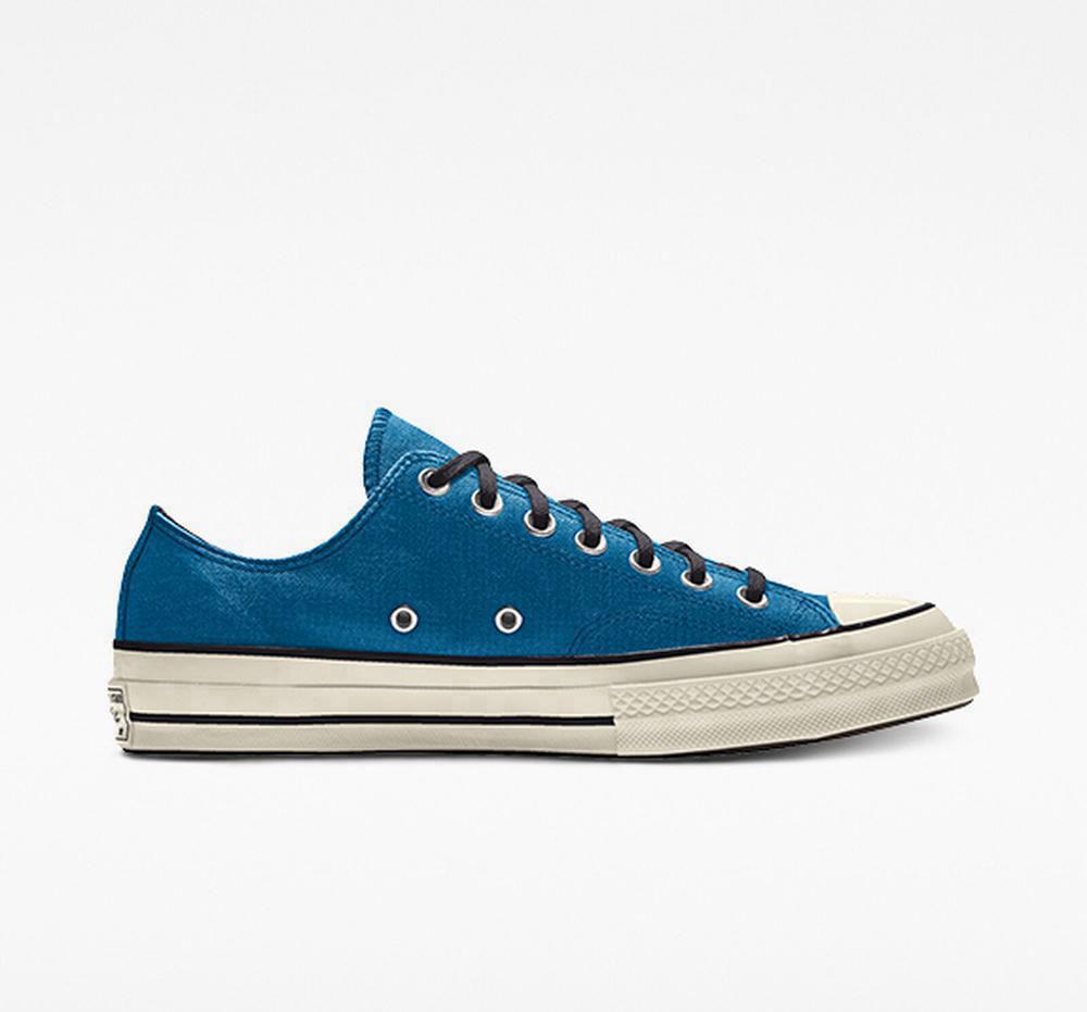 Low Tops Tenis Converse Custom Chuck 70 Vintage Canvas By You Unisex Hombre Marinablue Colombia | LAJFI-1685