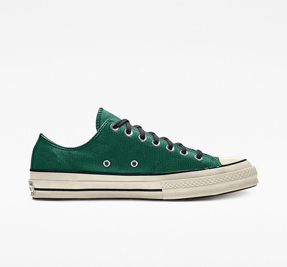 Low Tops Tenis Converse Custom Chuck 70 Vintage Canvas By You Unisex Hombre Verde Colombia | YOAWJ-2417