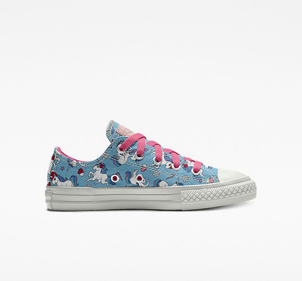 Low Tops Tenis Converse Custom Chuck Taylor All Star By You Little Kids Niña Azules Colombia | QMYSK-4725