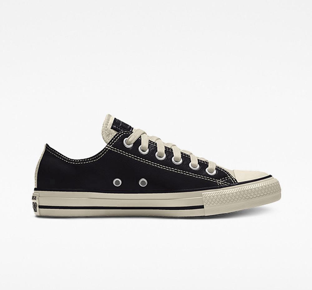 Low Tops Tenis Converse Custom Chuck Taylor All Star Leather By You Unisex Hombre Negras Colombia | YZKBN-6195