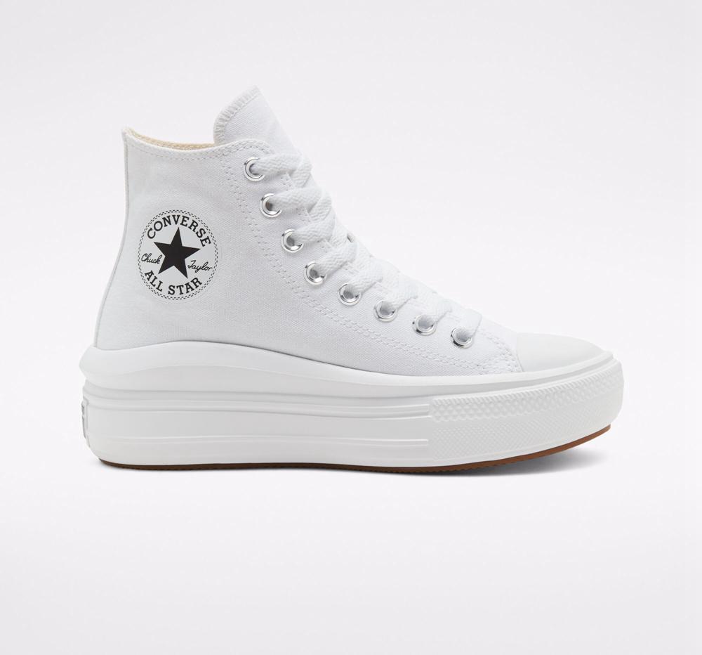 Zapatos Plataforma Tenis Converse Chuck Taylor All Star Move High Top Mujer Blancas Negras Colombia | HMIAS-4760