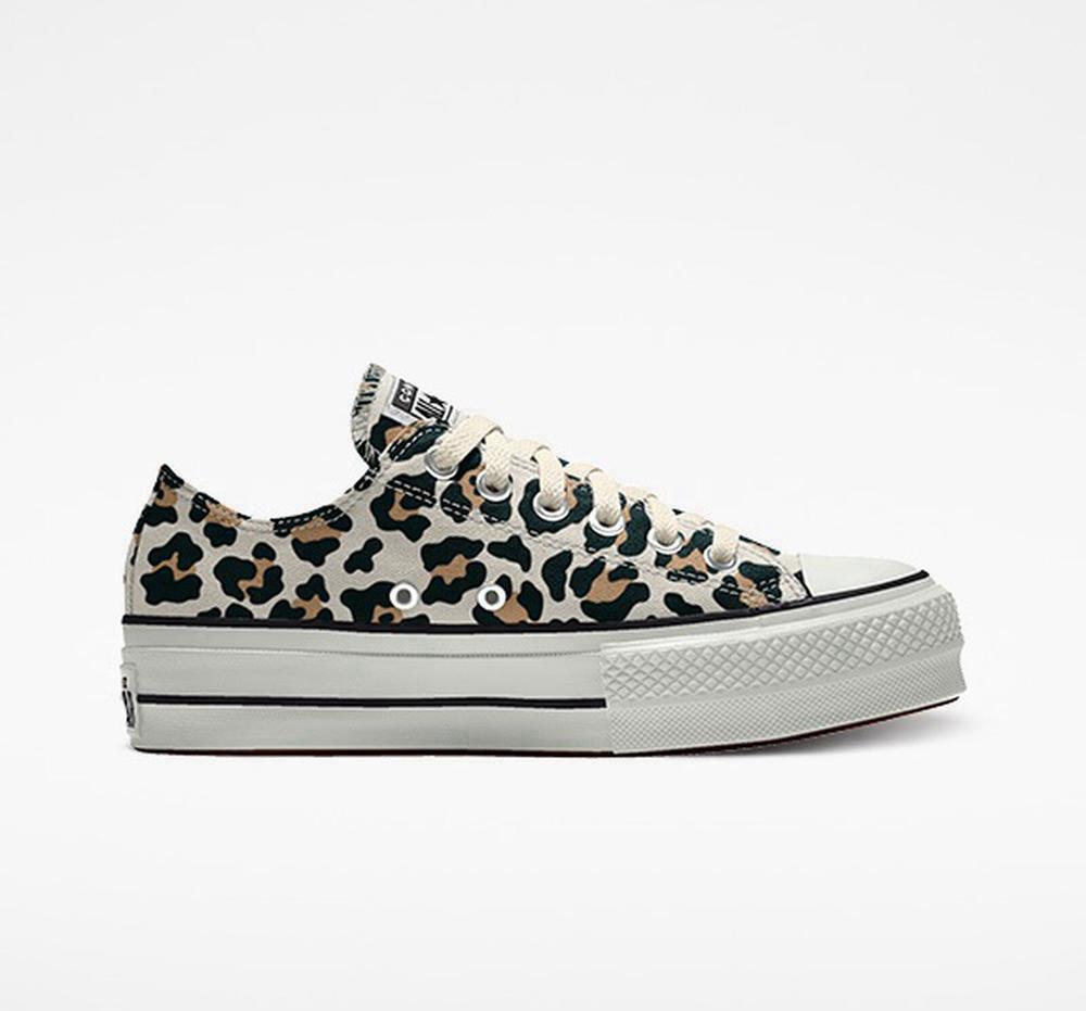 Zapatos Plataforma Tenis Converse Custom Chuck Taylor All Star Lift Canvas By You Unisex Low Top Mujer Leopardo Colombia | BPYMG-3872