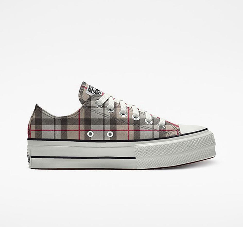 Zapatos Plataforma Tenis Converse Custom Chuck Taylor All Star Lift Canvas By You Unisex Low Top Mujer Gris Colombia | SRDHI-8762