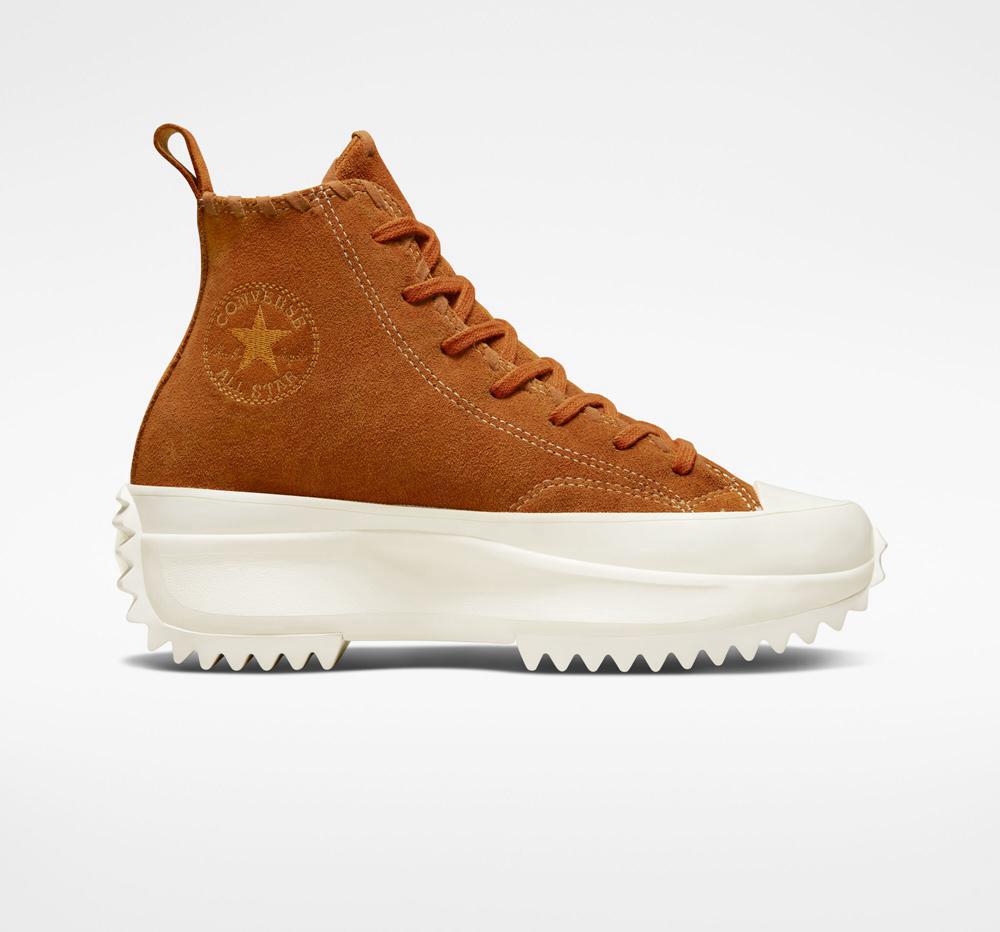 Zapatos Plataforma Tenis Converse Run Star Hike Embroidered Florals Unisex High Top Mujer Marrones Colombia | JAHNR-8340